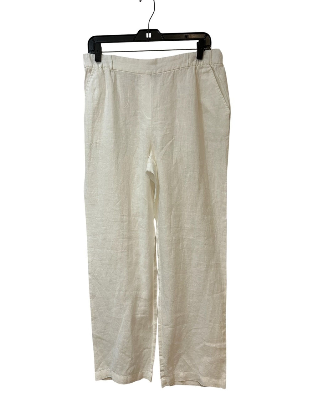 Ellen Tracy Cream Linen Relaxed Fit Pants size10